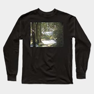 Forest Sun Rays in the Snow #48 Long Sleeve T-Shirt